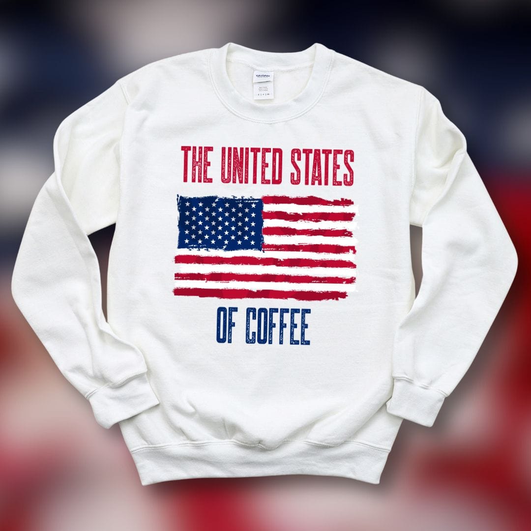 Good Bean Gifts "United State of Coffee" Classic Unisex Crewneck Sweatshirt White / S