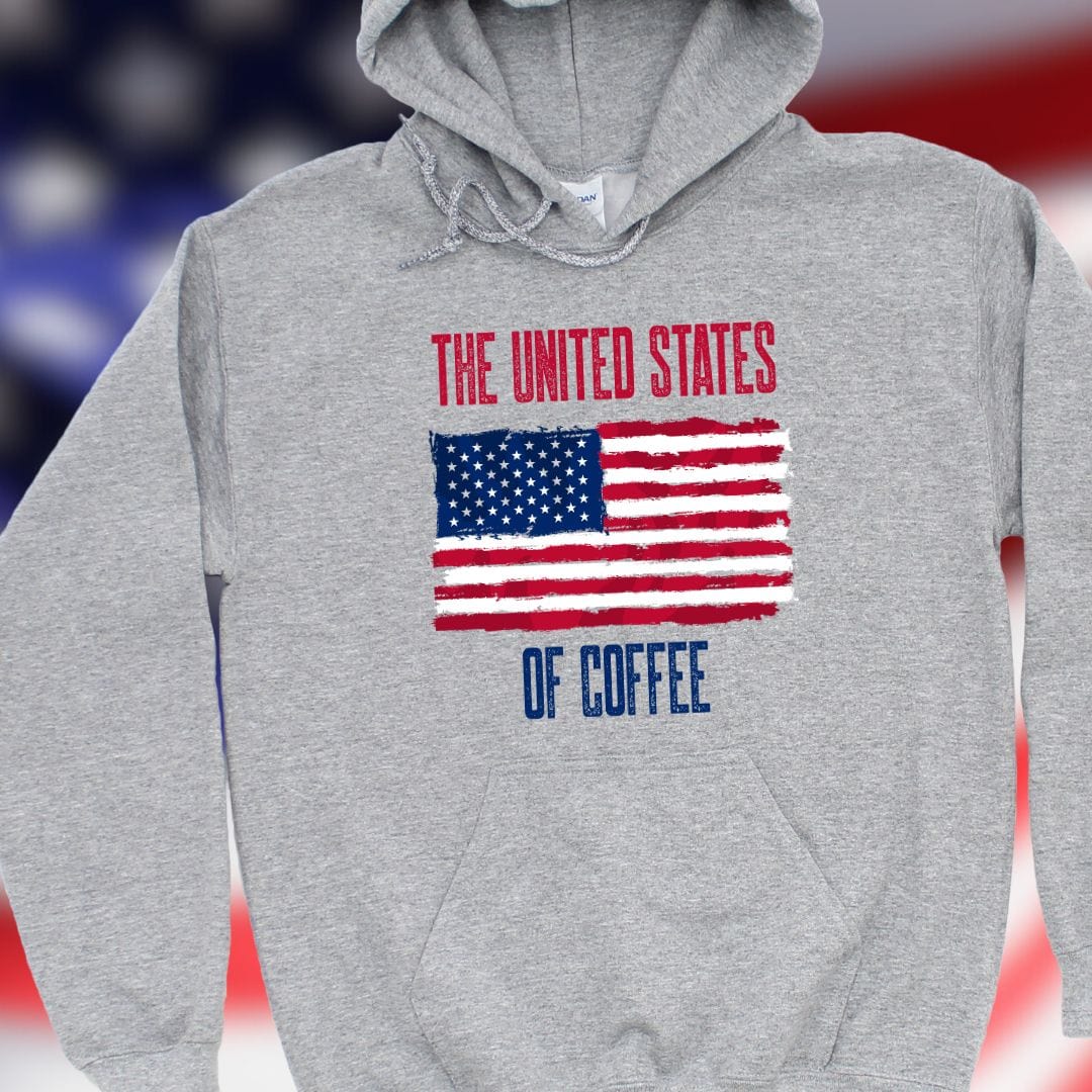 Good Bean Gifts "United State of Coffee" Classic Unisex Pullover Hoodie Sports Grey / S
