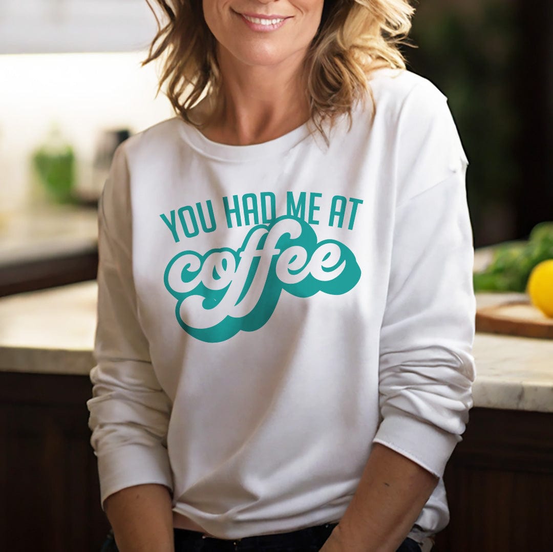 Good Bean Gifts "You Had Me at Coffee" - Classic Unisex Crewneck Sweatshirt White / S