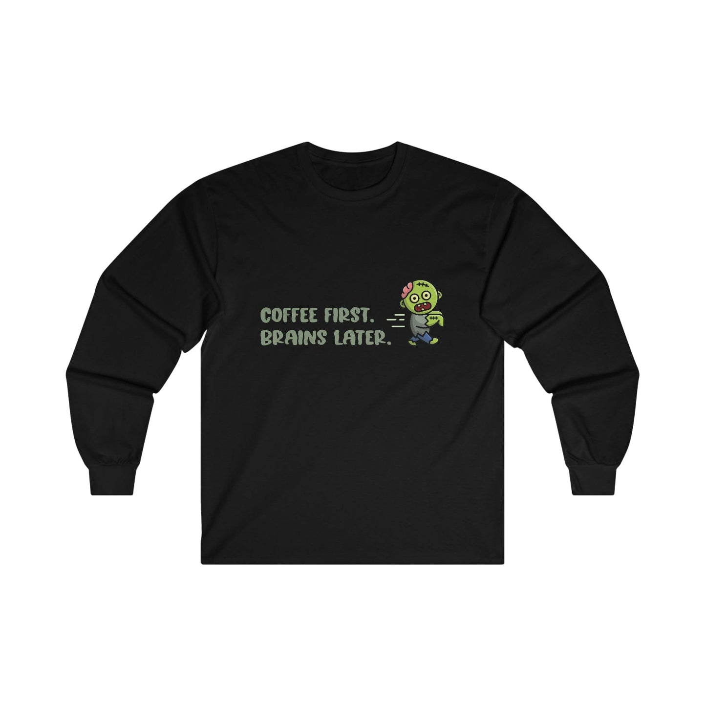 Good Bean Gifts "Zombie Priorities" Long Sleeve Tee (Dark colors) M / Black