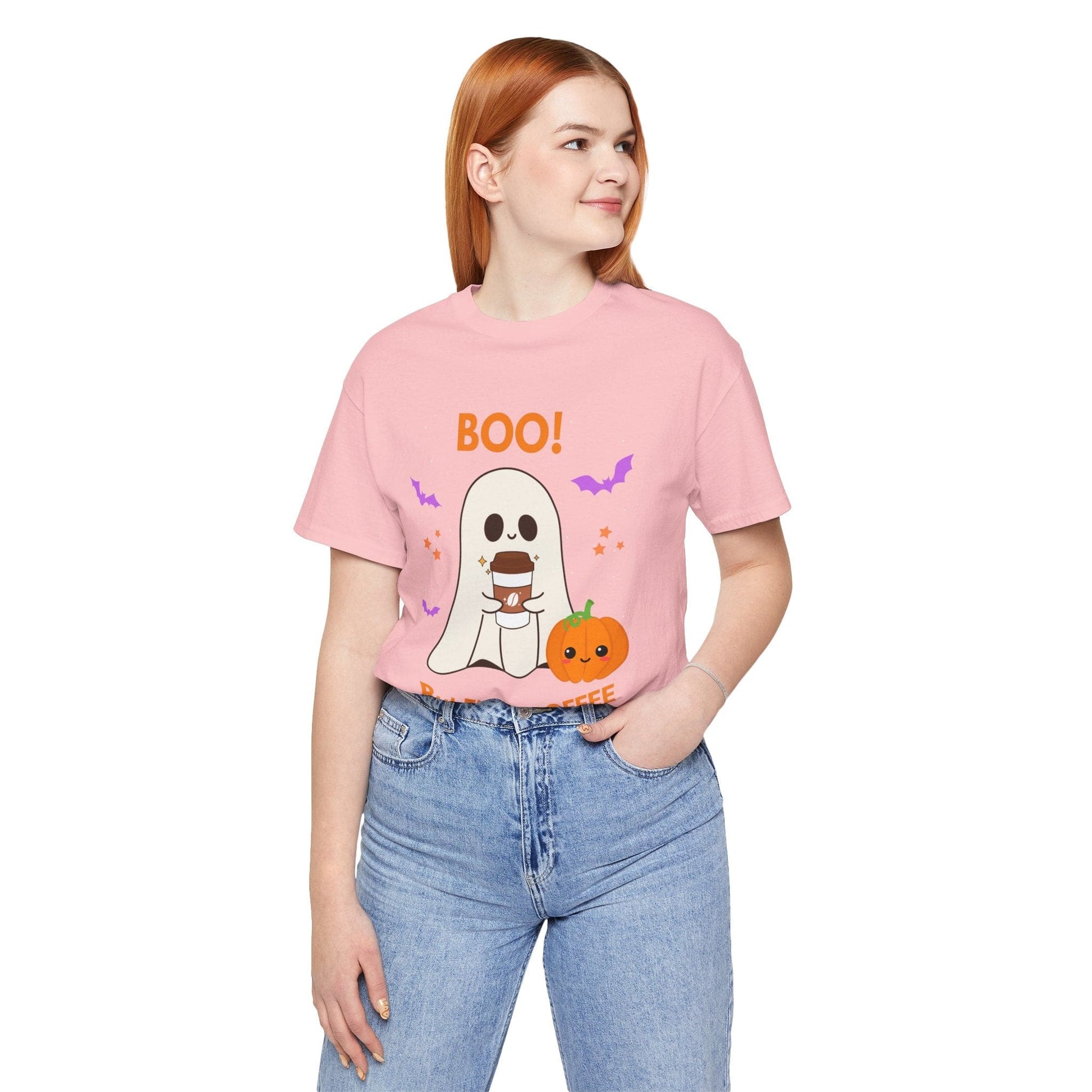 Good Bean Gifts BOO! But First, Coffee T- Shirt Pink / XS