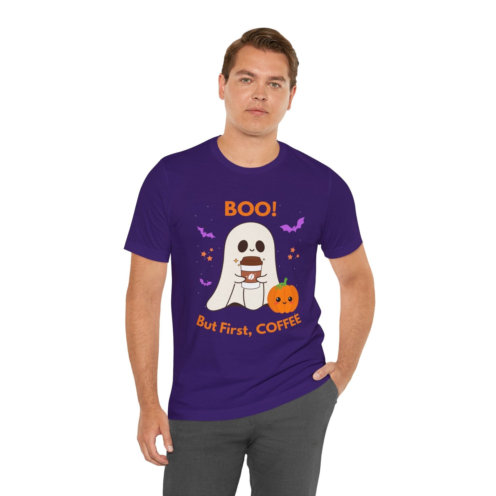 Good Bean Gifts BOO! But First, Coffee T- Shirt Team Purple / XS