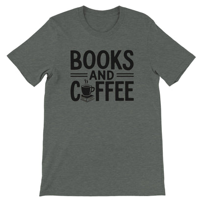 Good Bean Gifts "Books and Coffee"  Funny T-Shirt – Perfect for Book and Coffee Lovers