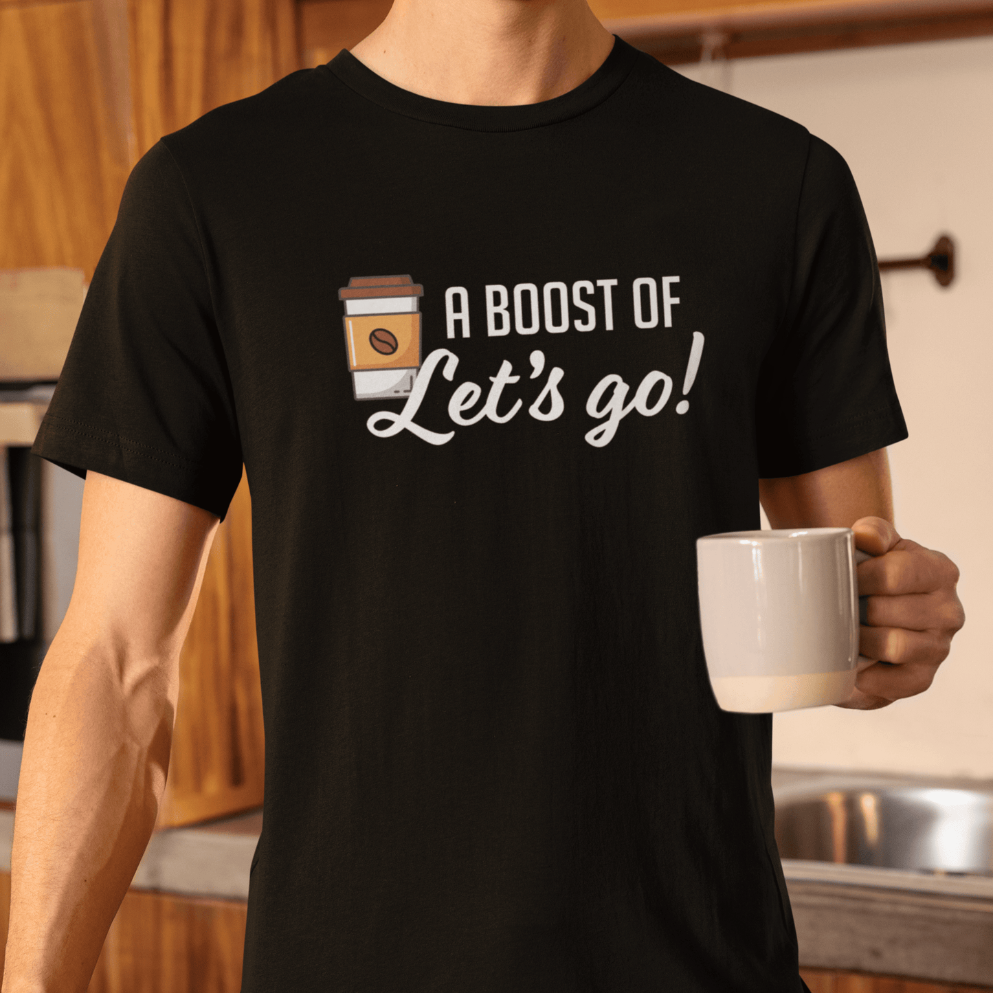 Good Bean Gifts "Boost of Let's Go! - Unisex Crewneck T-shirt | Bella + Canvas 3001 Black / S