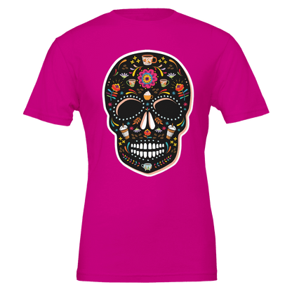 Good Bean Gifts Caffeinated Sugar Skull - Crewneck T-shirt | Bella + Canvas 3001 Berry / S