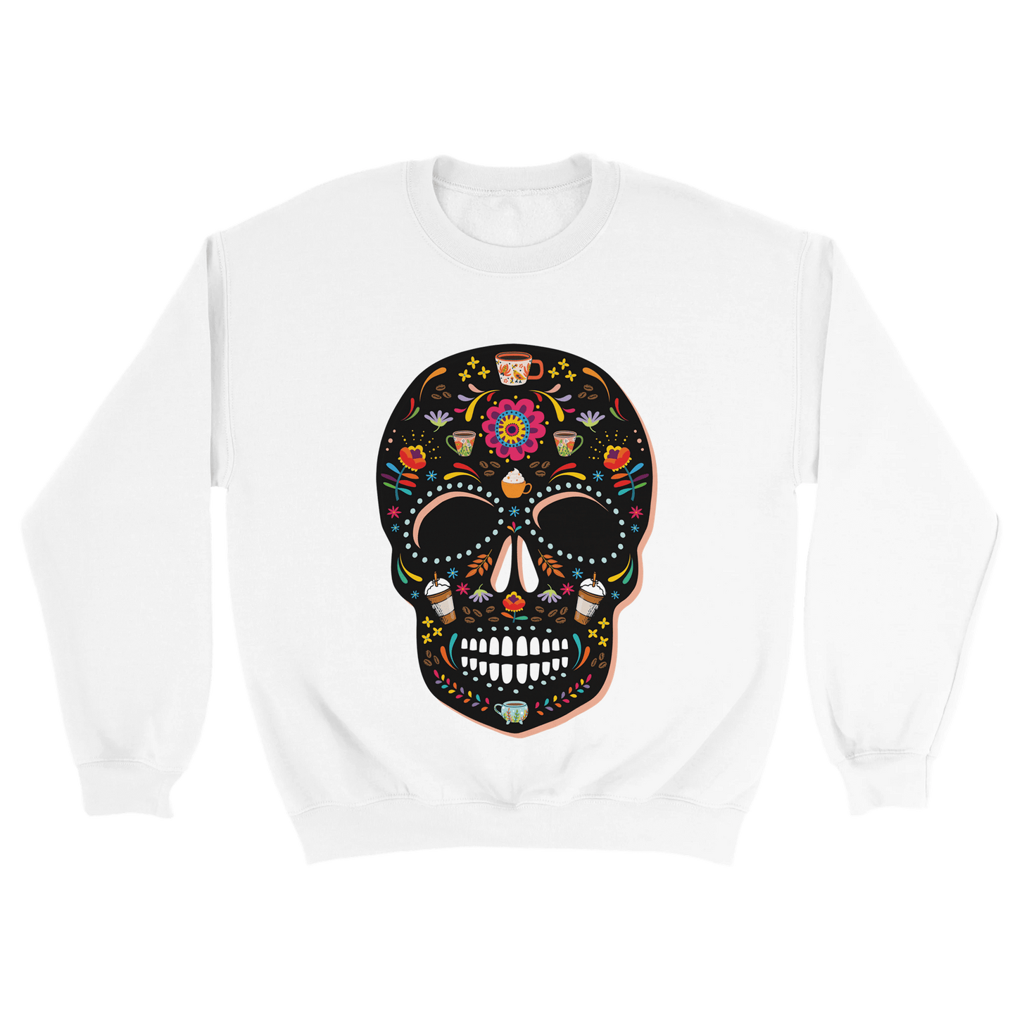 Good Bean Gifts Caffeinated Sugar Skull - Unisex Crewneck Sweatshirt | Gildan® 18000