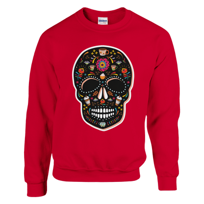 Good Bean Gifts Caffeinated Sugar Skull - Unisex Crewneck Sweatshirt | Gildan® 18000 Red / S