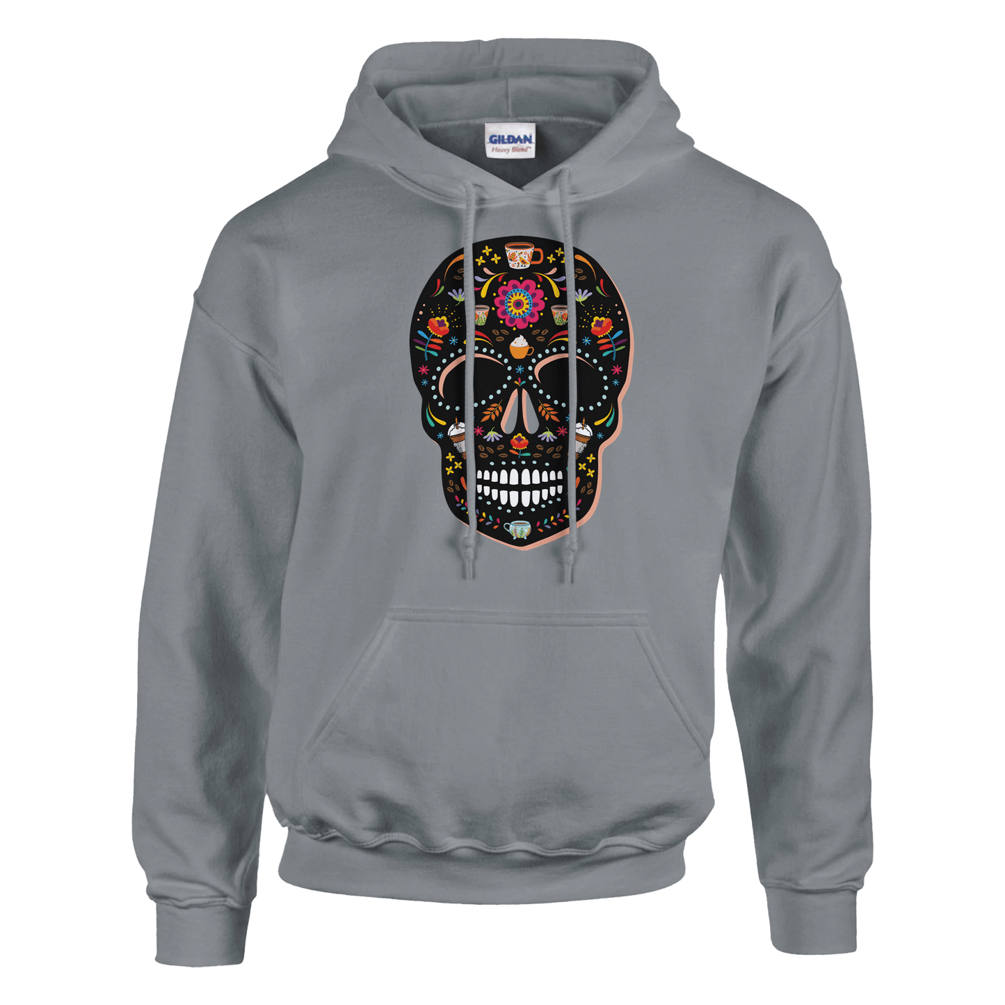 Good Bean Gifts "Caffeinated Sugar Skull"  Unisex Pullover Hoodie | Gildan® 18500