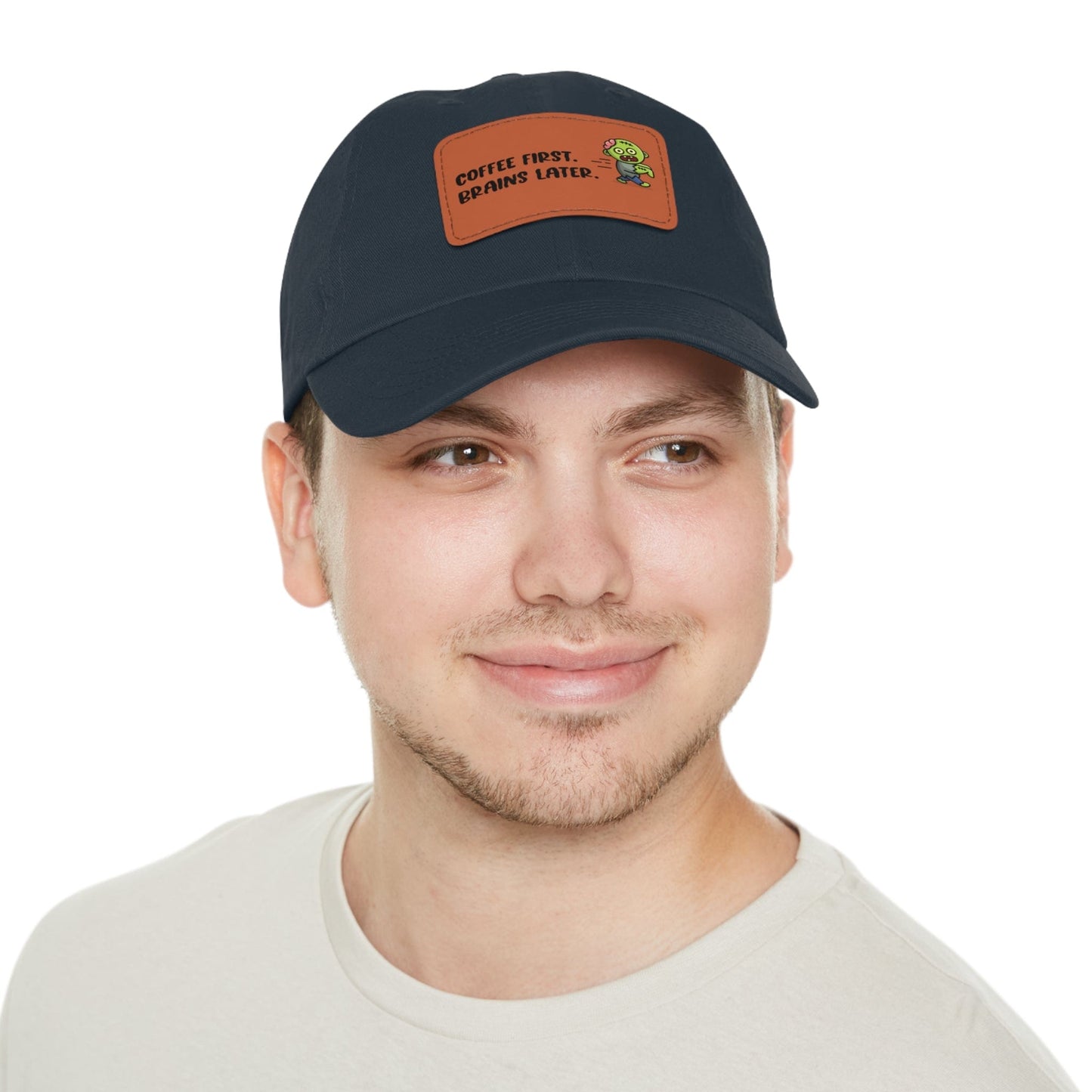 Good Bean Gifts "Caffeinated Zombie" Dad Hat with Leather Patch