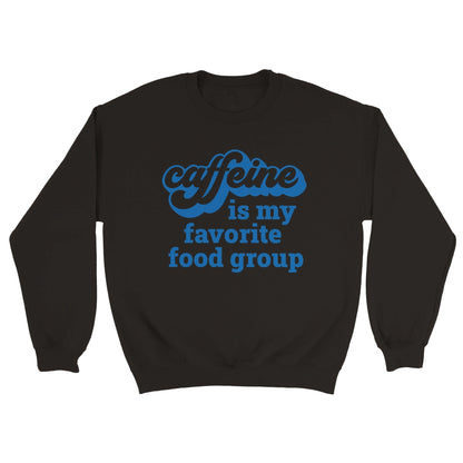 Good Bean Gifts "Caffeine is my favorite food group" Unisex Crewneck Sweatshirt S / Black