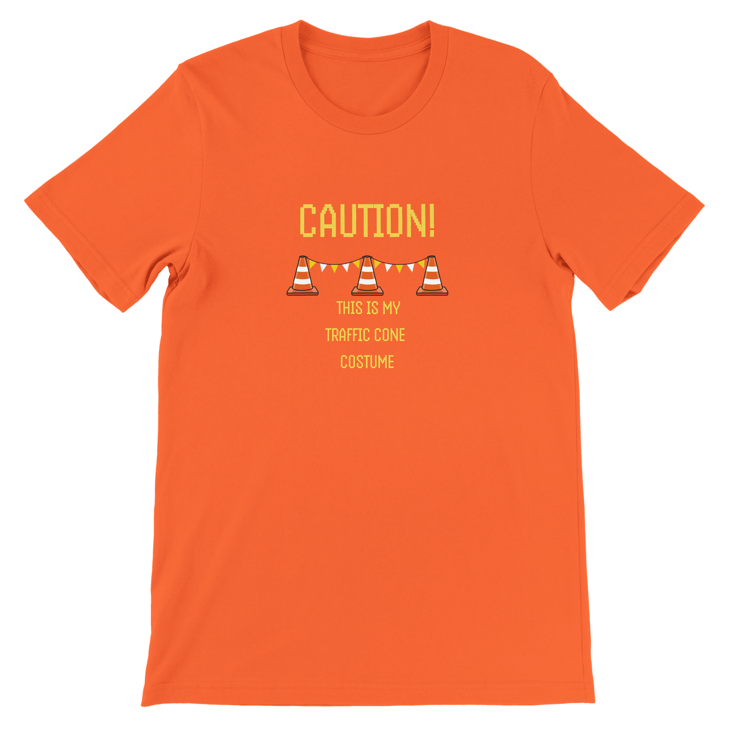 Good Bean Gifts "Caution, this is my traffic cone costume" Unisex Crewneck T-shirt | Bella + Canvas 3001