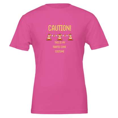 Good Bean Gifts "Caution, this is my traffic cone costume" Unisex Crewneck T-shirt | Bella + Canvas 3001 Charity Pink / S