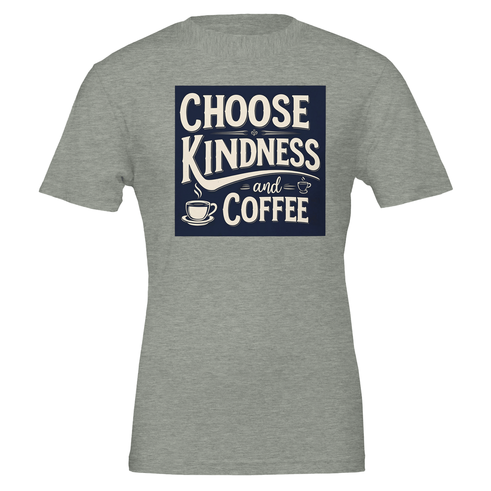 Good Bean Gifts Choose Kindness and Coffee T-Shirt – Premium Cotton Tee for Coffee Lovers Athletic Heather / S