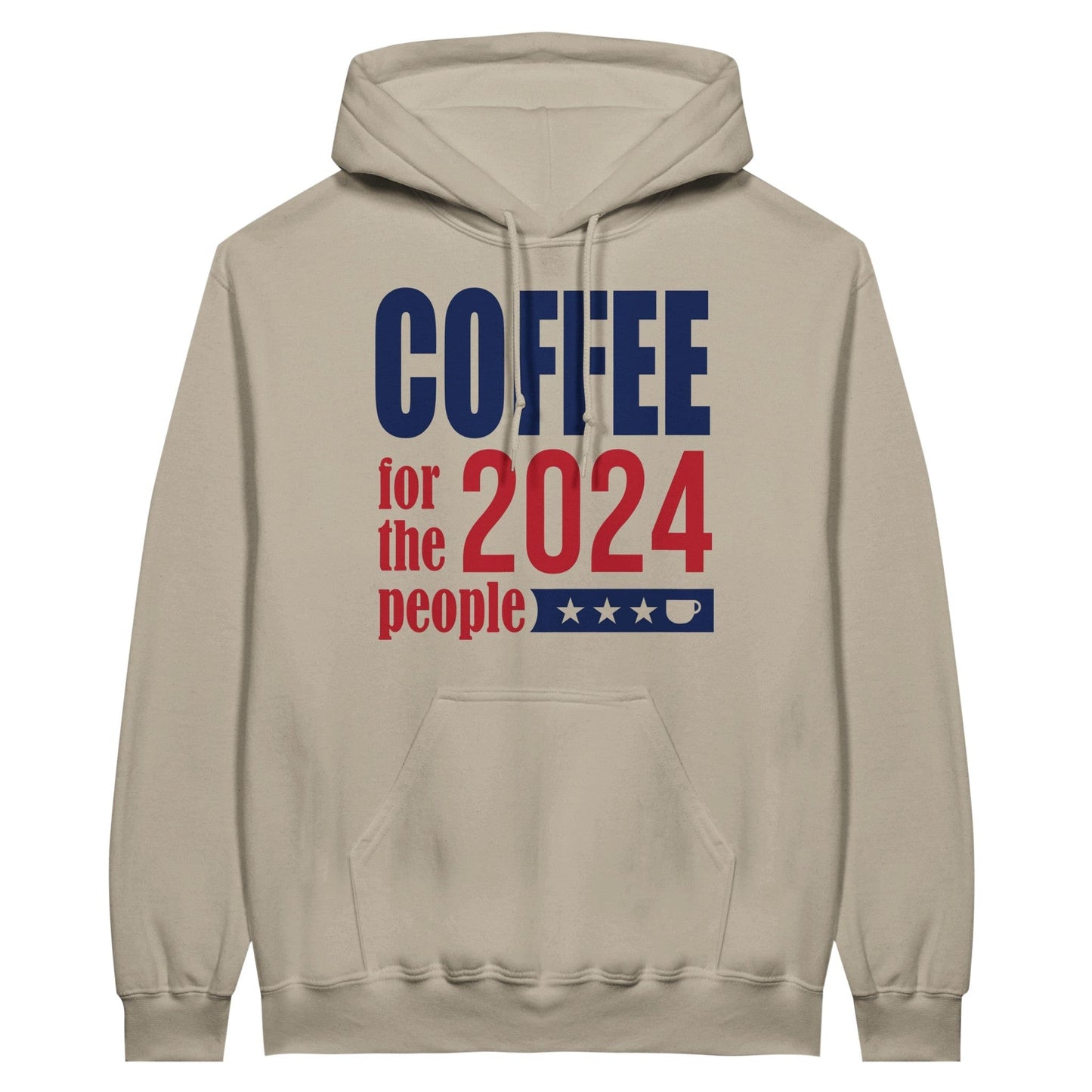 Good Bean Gifts "Coffee 2024 - For The People " Classic Unisex Pullover Hoodie Sand / 5XL