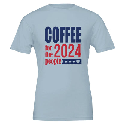 Good Bean Gifts Coffee 2024 - For The People - Unisex Crewneck T-shirt | Bella + Canvas 3001 Light Blue / S