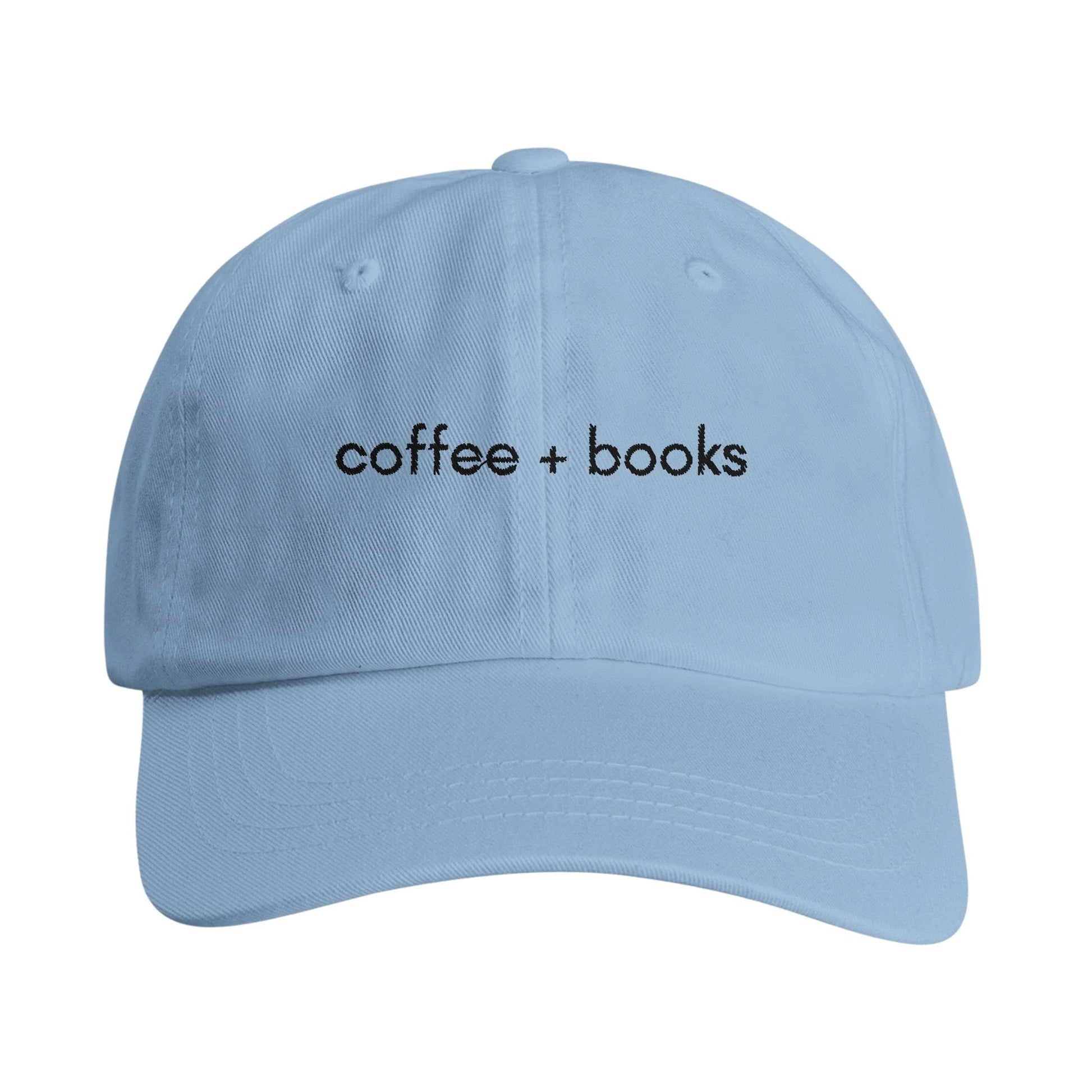 Good Bean Gifts Coffee + Books Imprint Dad Hat – Stylish Cotton Twill Embroidered Cap for Book Lovers