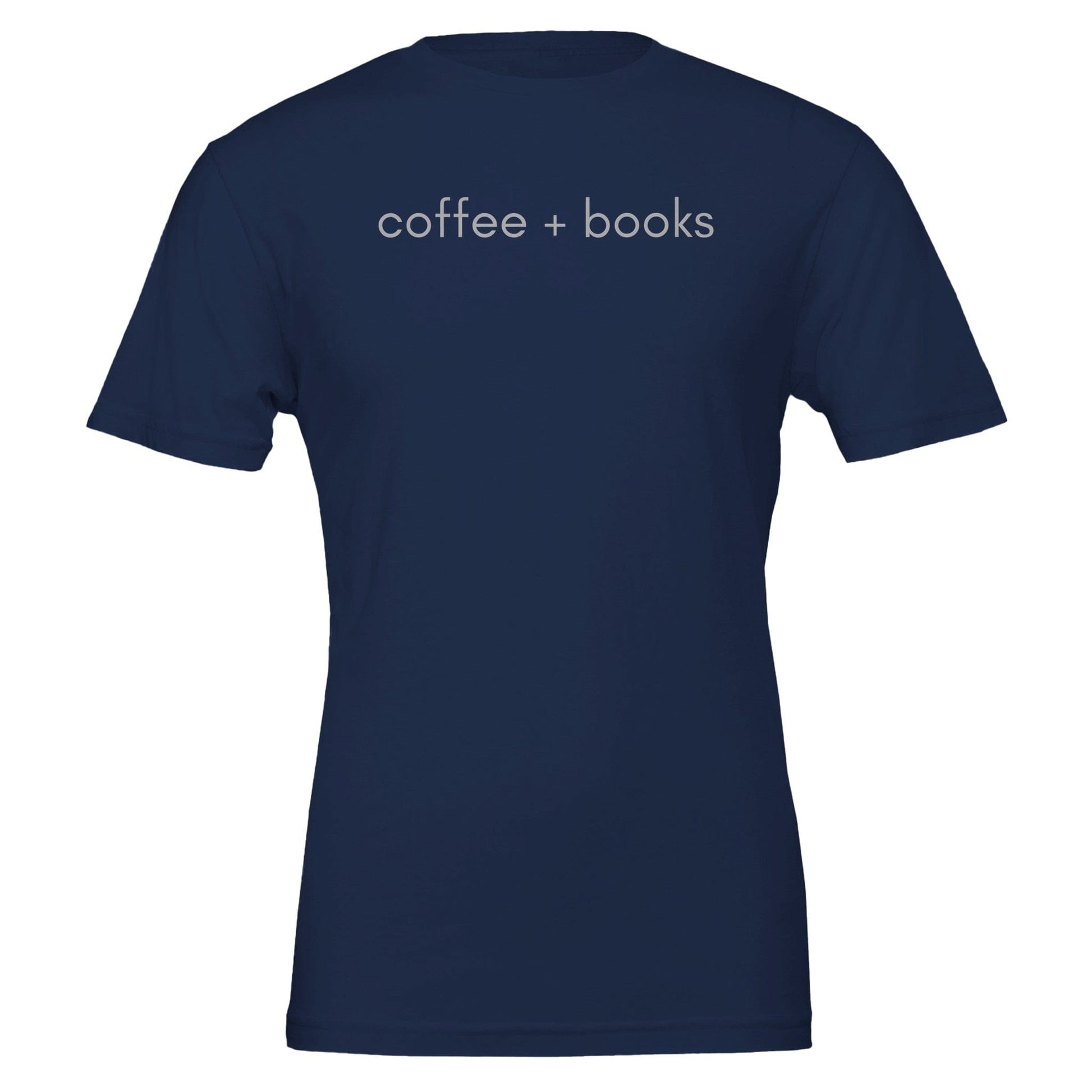 Good Bean Gifts Coffee + Books Unisex T-Shirt – Perfect Blend for Coffee and Book Lovers Navy / S