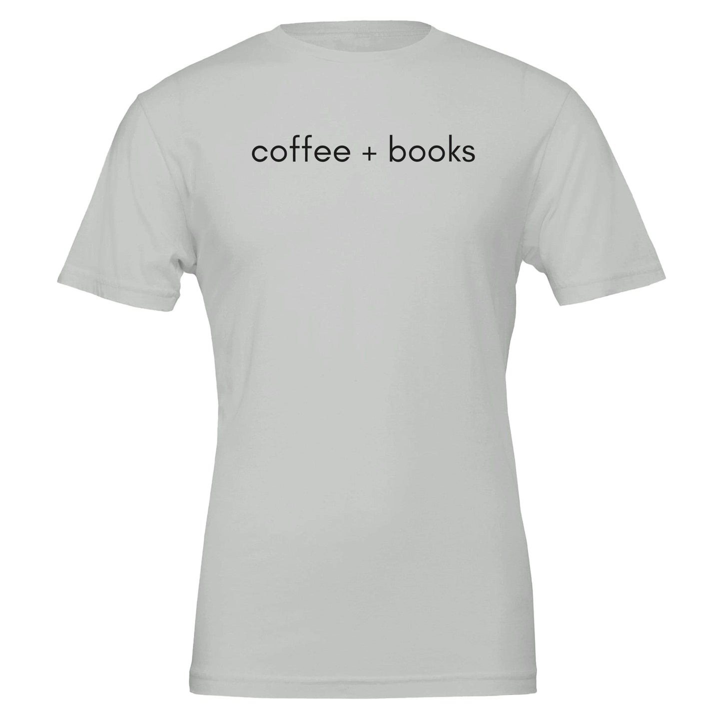 Good Bean Gifts Coffee + Books Unisex T-Shirt – Perfect Blend for Coffee and Book Lovers Silver / S