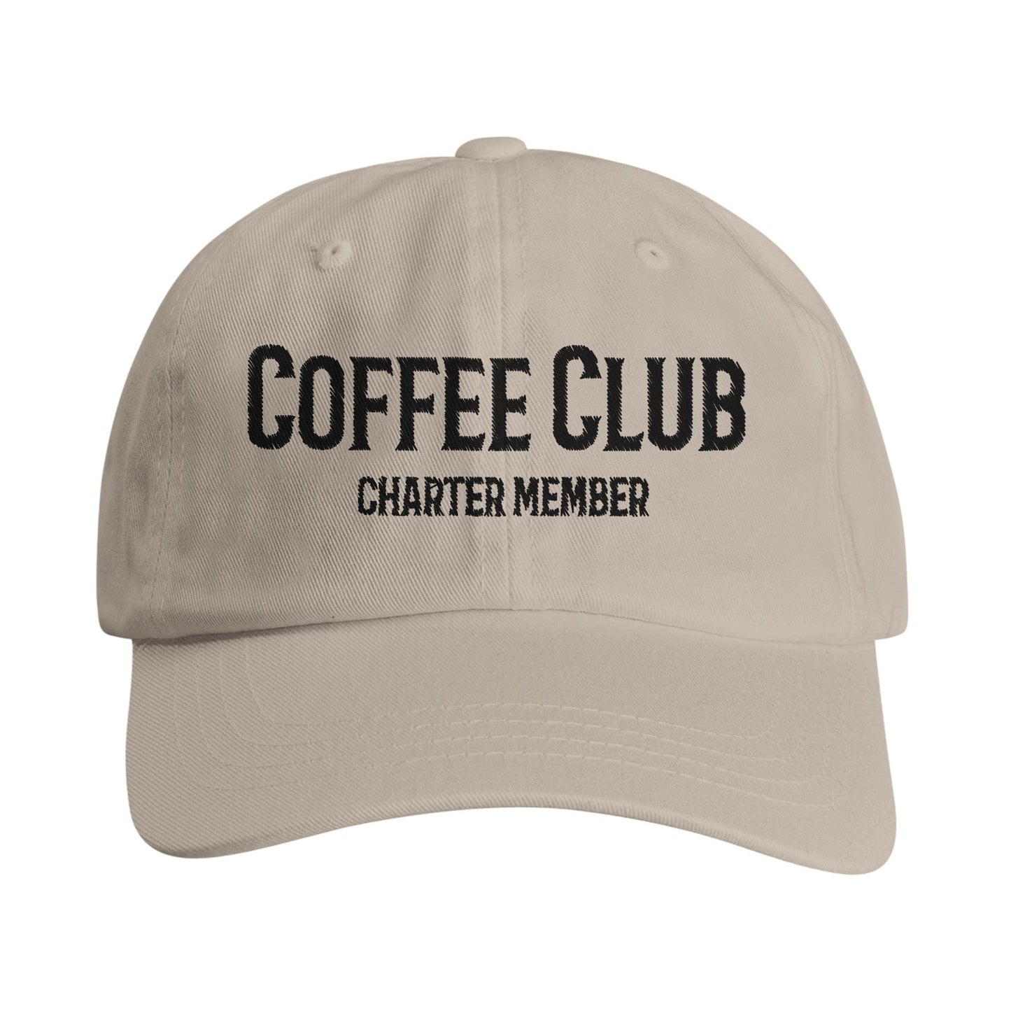 Good Bean Gifts Coffee Club Charter Member Embroidered Hat – Comfortable Low-Profile Dad Cap for Coffee Lovers