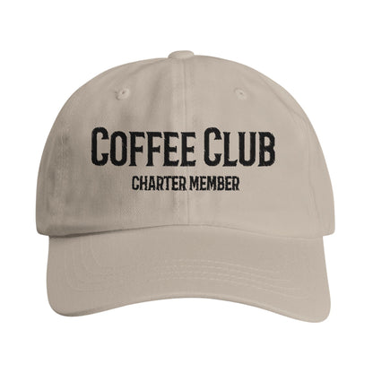 Good Bean Gifts Coffee Club Charter Member Embroidered Hat – Comfortable Low-Profile Dad Cap for Coffee Lovers