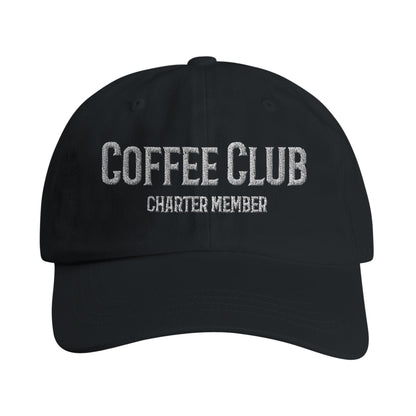 Good Bean Gifts Coffee Club Charter Member Embroidered Hat – Comfortable Low-Profile Dad Cap for Coffee Lovers Black