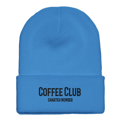 Good Bean Gifts Coffee Club Knit Beanie Hat - Charter Member Edition (embroidery) cl blue