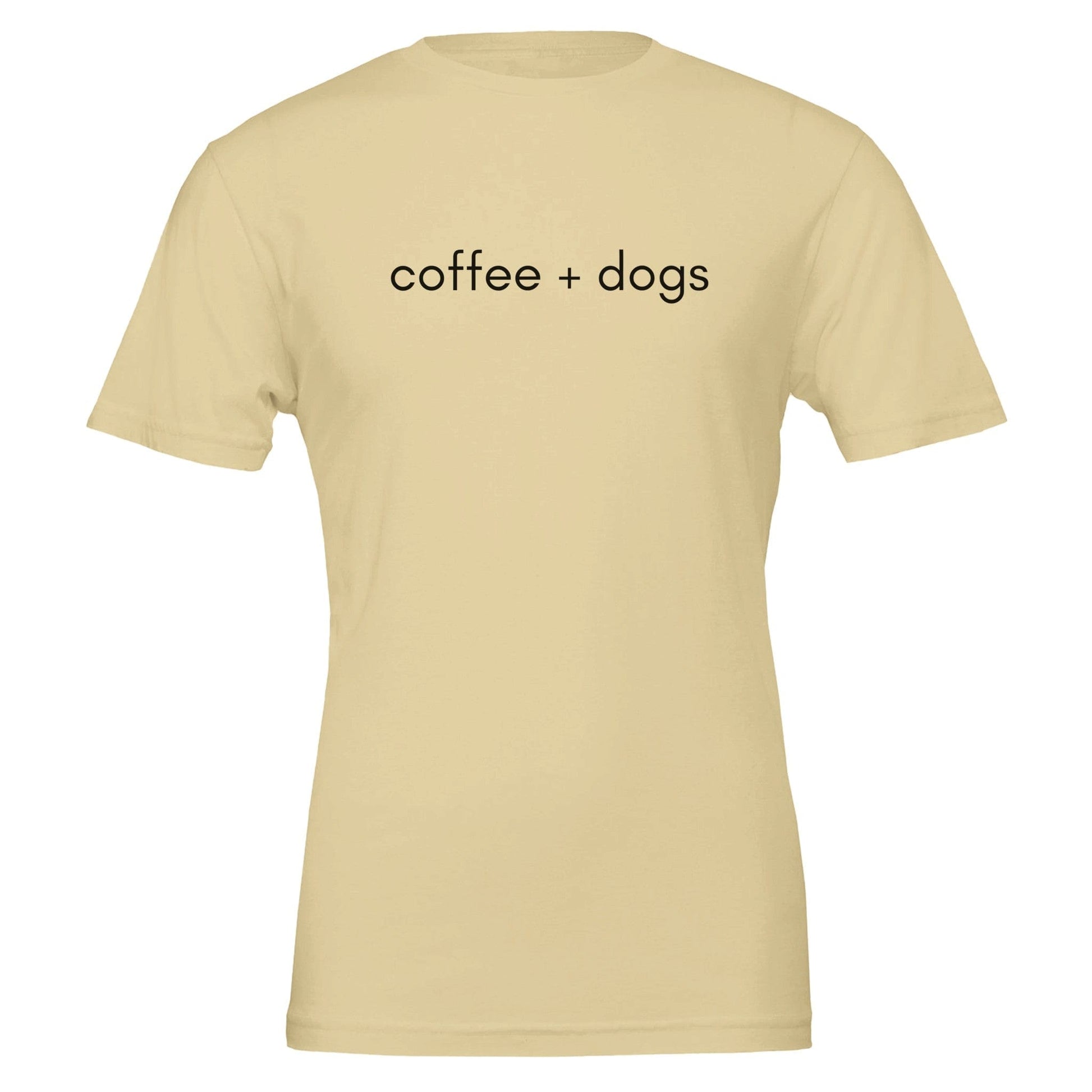 Good Bean Gifts Coffee + Dogs T-Shirt – Premium Unisex Cotton Tee Natural / S