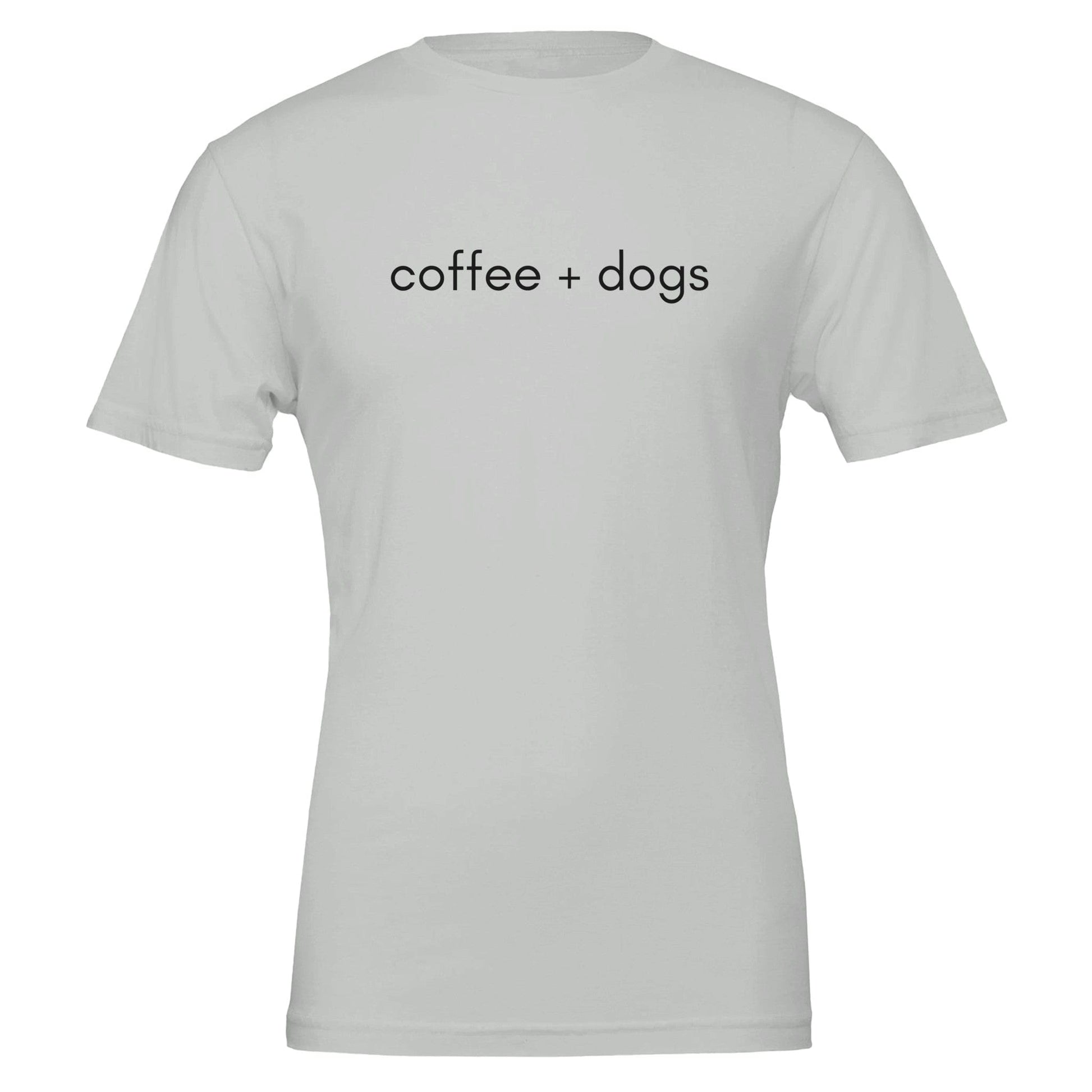 Good Bean Gifts Coffee + Dogs T-Shirt – Premium Unisex Cotton Tee Silver / S