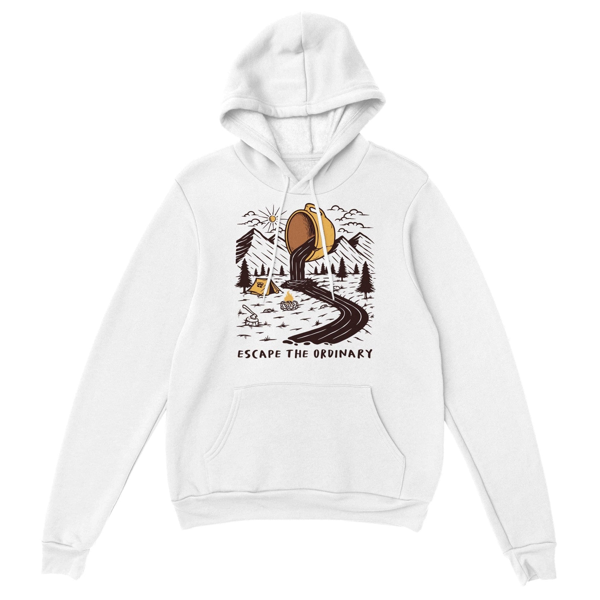 Good Bean Gifts Coffee, Escape the Ordinary-Pullover Hoodie White / S