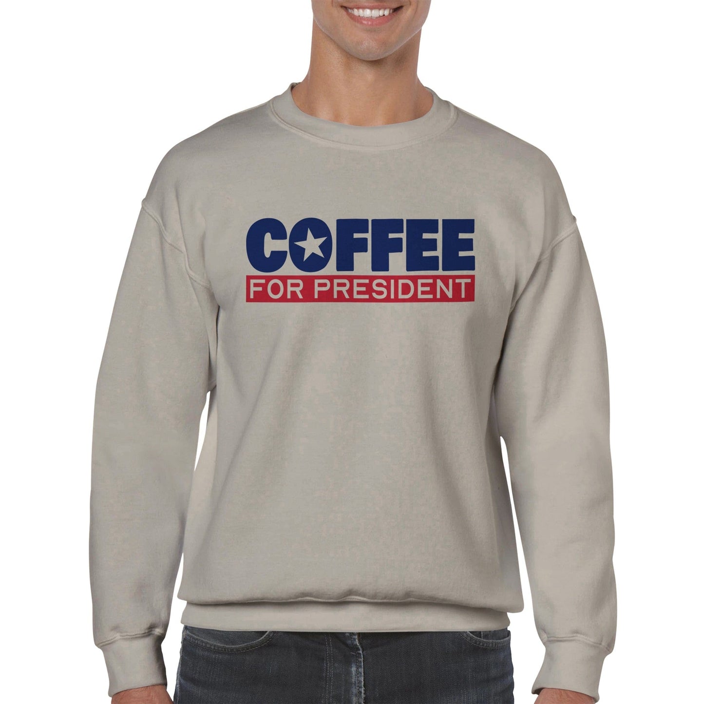 Good Bean Gifts "Coffee For President" Classic Unisex Crewneck Sweatshirt Sand / 3XL