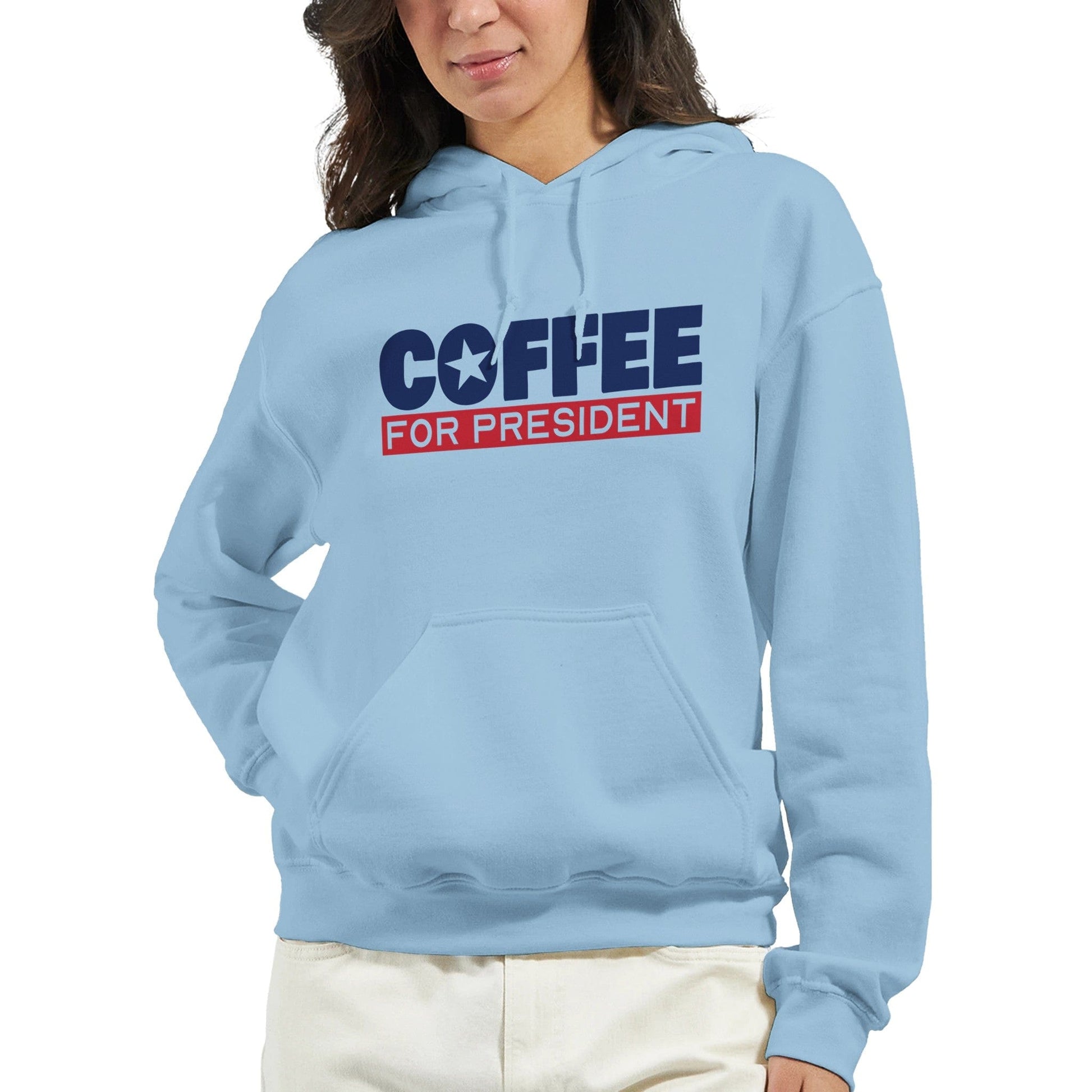 Good Bean Gifts "Coffee For President" -Classic Unisex Pullover Hoodie Light Blue / S
