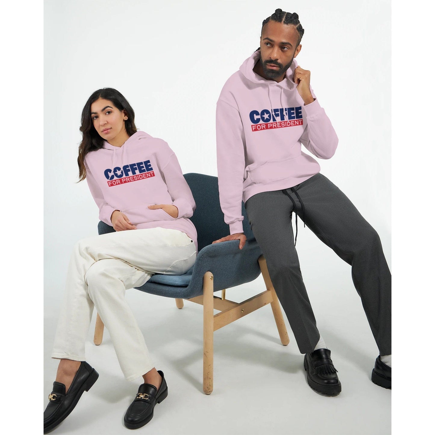 Good Bean Gifts "Coffee For President" -Classic Unisex Pullover Hoodie Light Pink / 5XL