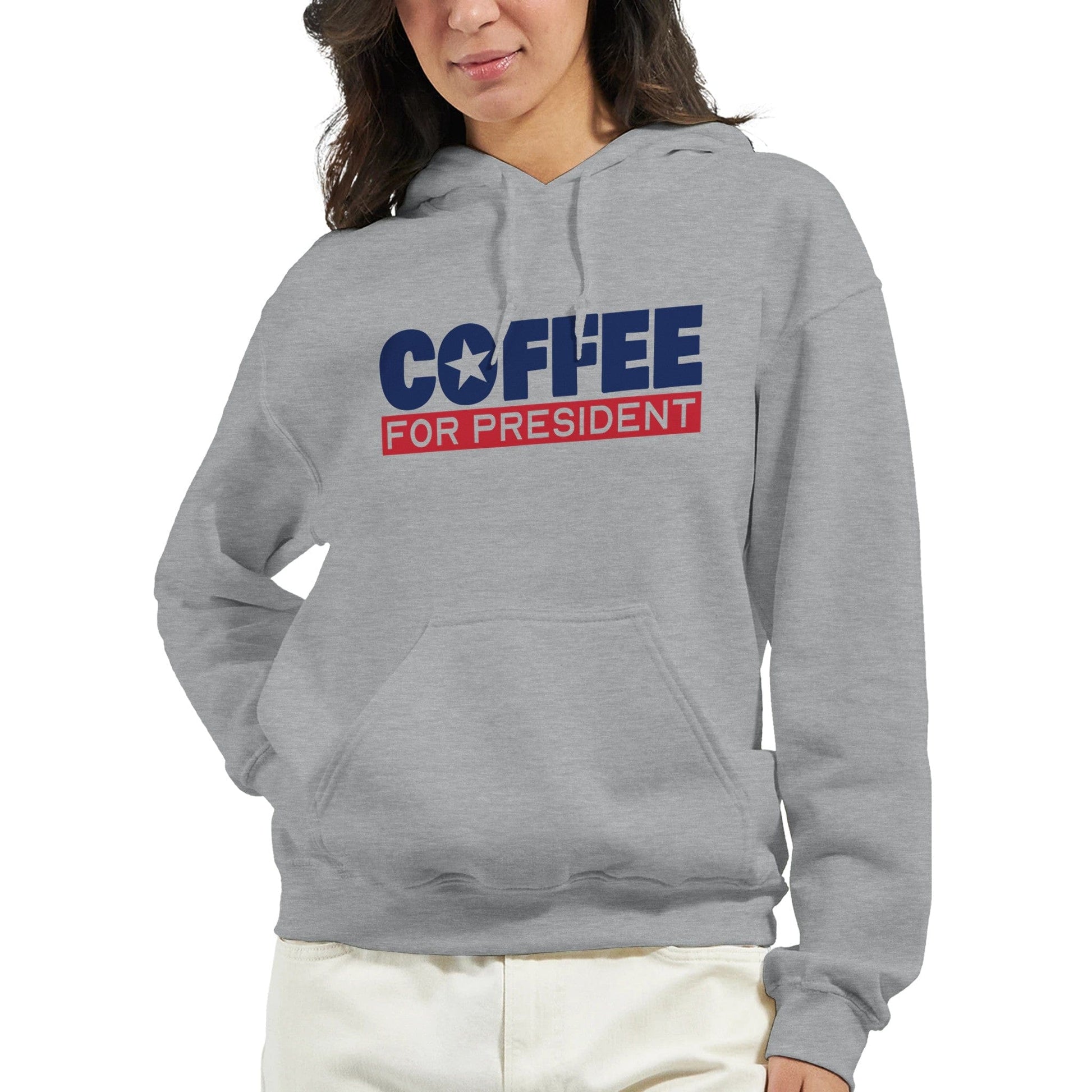 Good Bean Gifts "Coffee For President" -Classic Unisex Pullover Hoodie Sports Grey / S