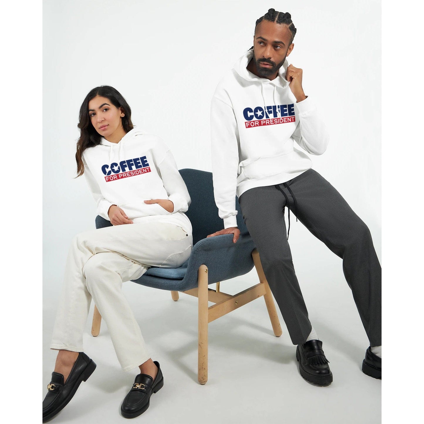 Good Bean Gifts "Coffee For President" -Classic Unisex Pullover Hoodie S / White