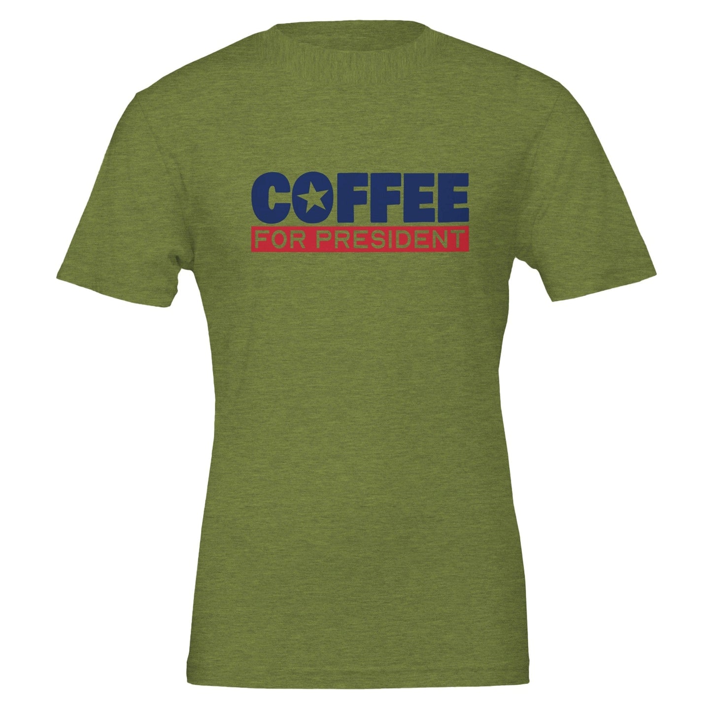 Good Bean Gifts "Coffee For President" Unisex Crewneck T-shirt | Bella + Canvas 3001 Heather Green / S