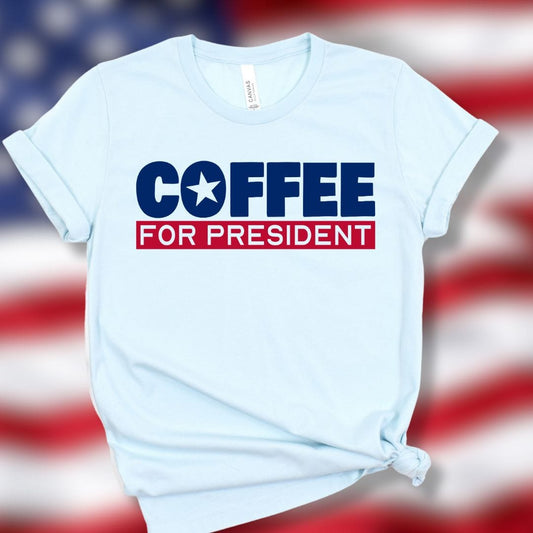 Good Bean Gifts "Coffee For President" Unisex Crewneck T-shirt | Bella + Canvas 3001 White / S