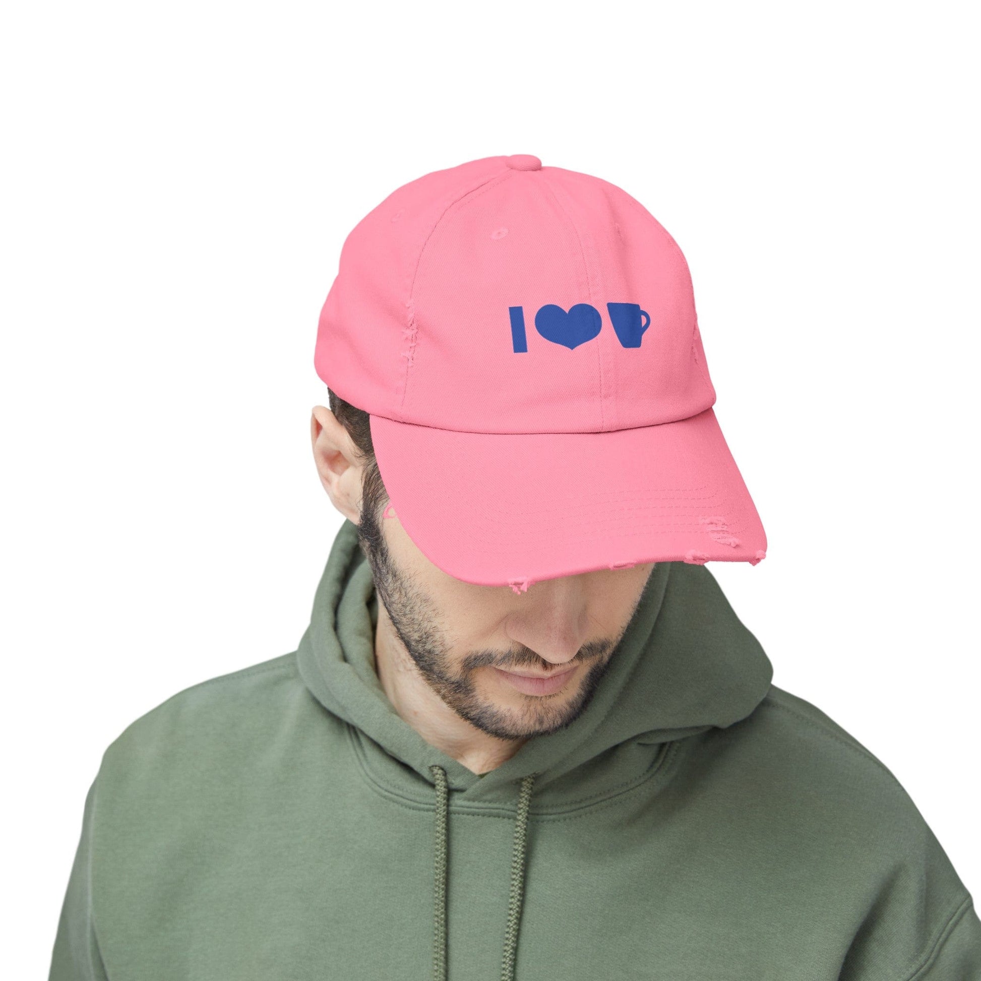 Good Bean Gifts Coffee Icon Unisex Distressed Cap True Pink / One size
