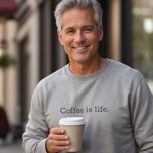 Good Bean Gifts Coffee is Life - Unisex Crewneck Sweatshirt Sports Grey / S