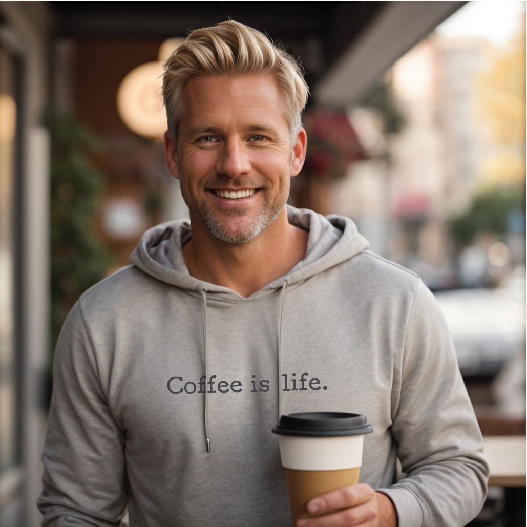 Good Bean Gifts Coffee is Life - Unisex Pullover Hoodie Sports Grey / S