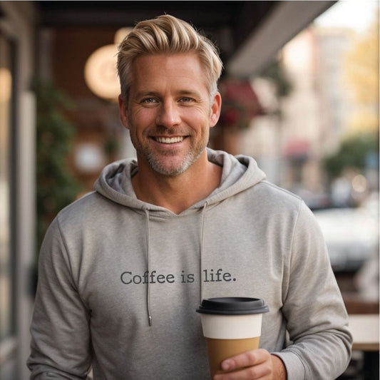 Good Bean Gifts Coffee is Life - Unisex Pullover Hoodie Sports Grey / S