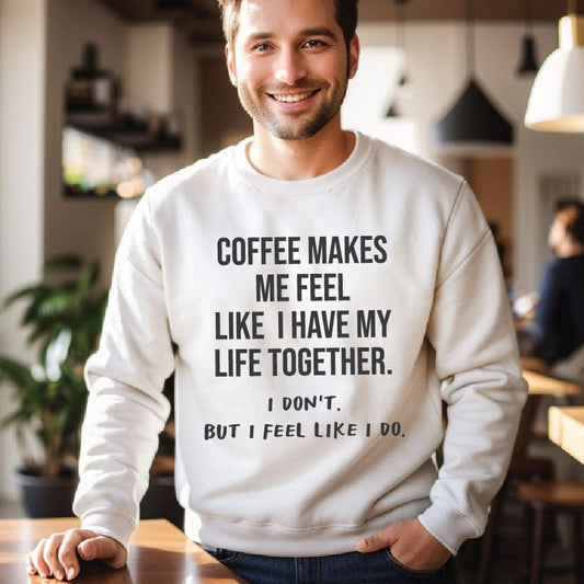 Good Bean Gifts Coffee Keeps My Life Together, or does it? - Classic Unisex Crewneck Sweatshirt White / S