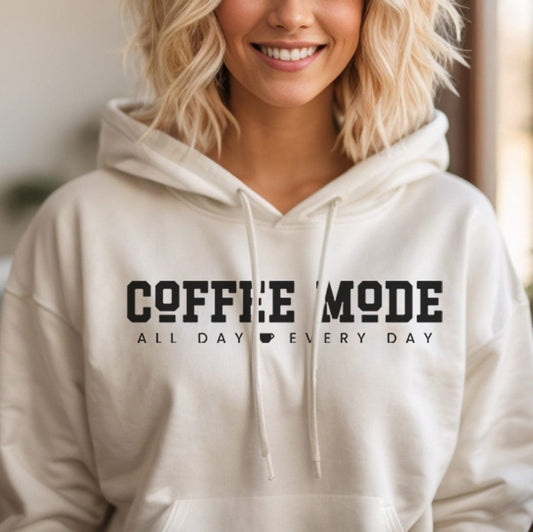 Good Bean Gifts "Coffee Mode" - Unisex Pullover Hoodie White / S