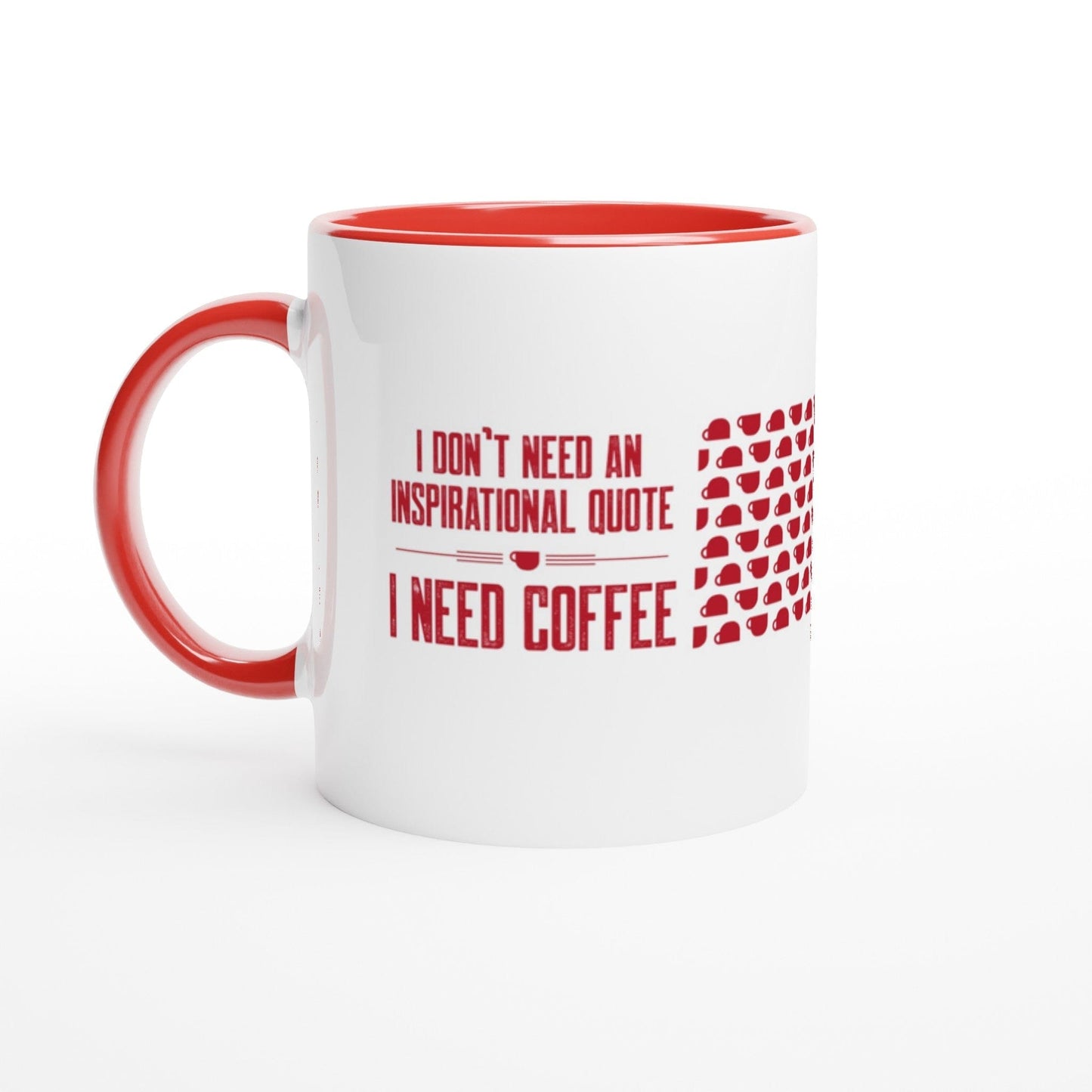 Good Bean Gifts "Coffee Not Quotes" (Coffee Bean accent) White 11oz Ceramic Red