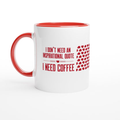 Good Bean Gifts "Coffee Not Quotes" (Coffee Bean accent) White 11oz Ceramic Red