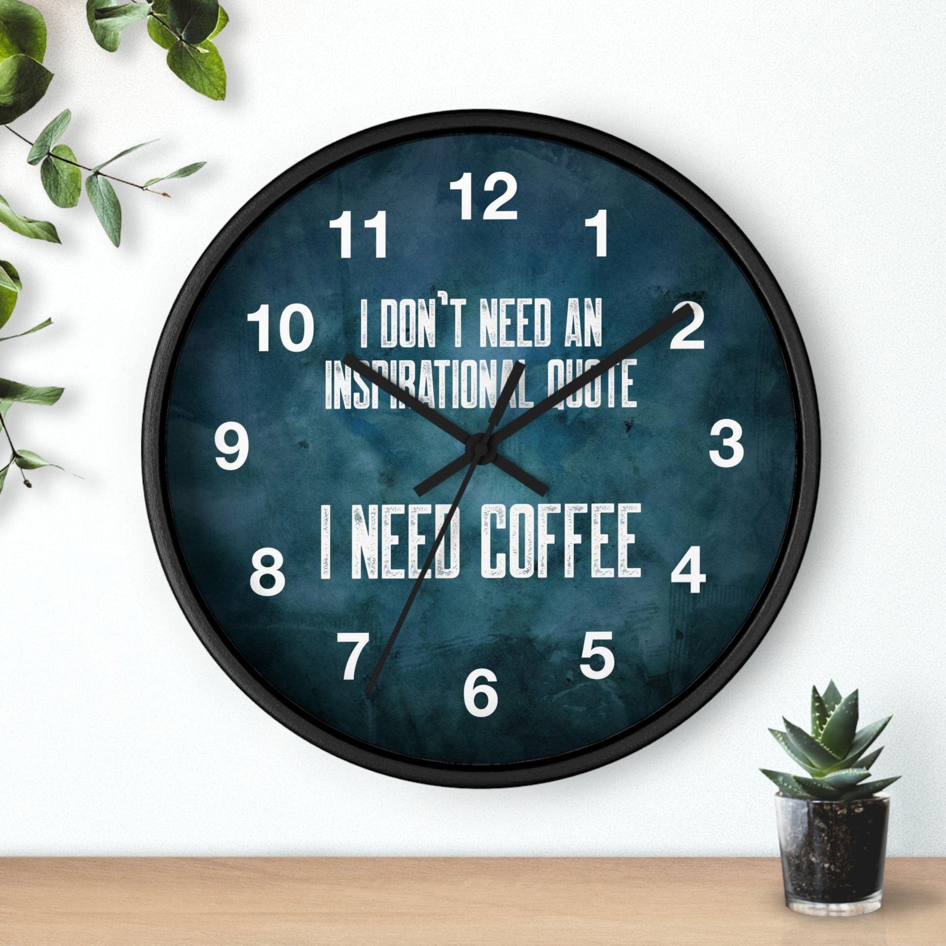 Good Bean Gifts "Coffee not Quotes" Coffee Wall Clock Black / Black / 10"