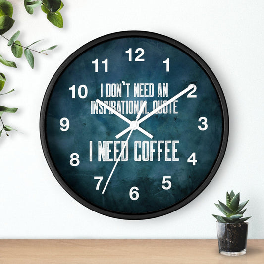 Good Bean Gifts "Coffee not Quotes" Coffee Wall Clock Black / White / 10"