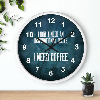 Good Bean Gifts "Coffee not Quotes" Coffee Wall Clock White / Black / 10"
