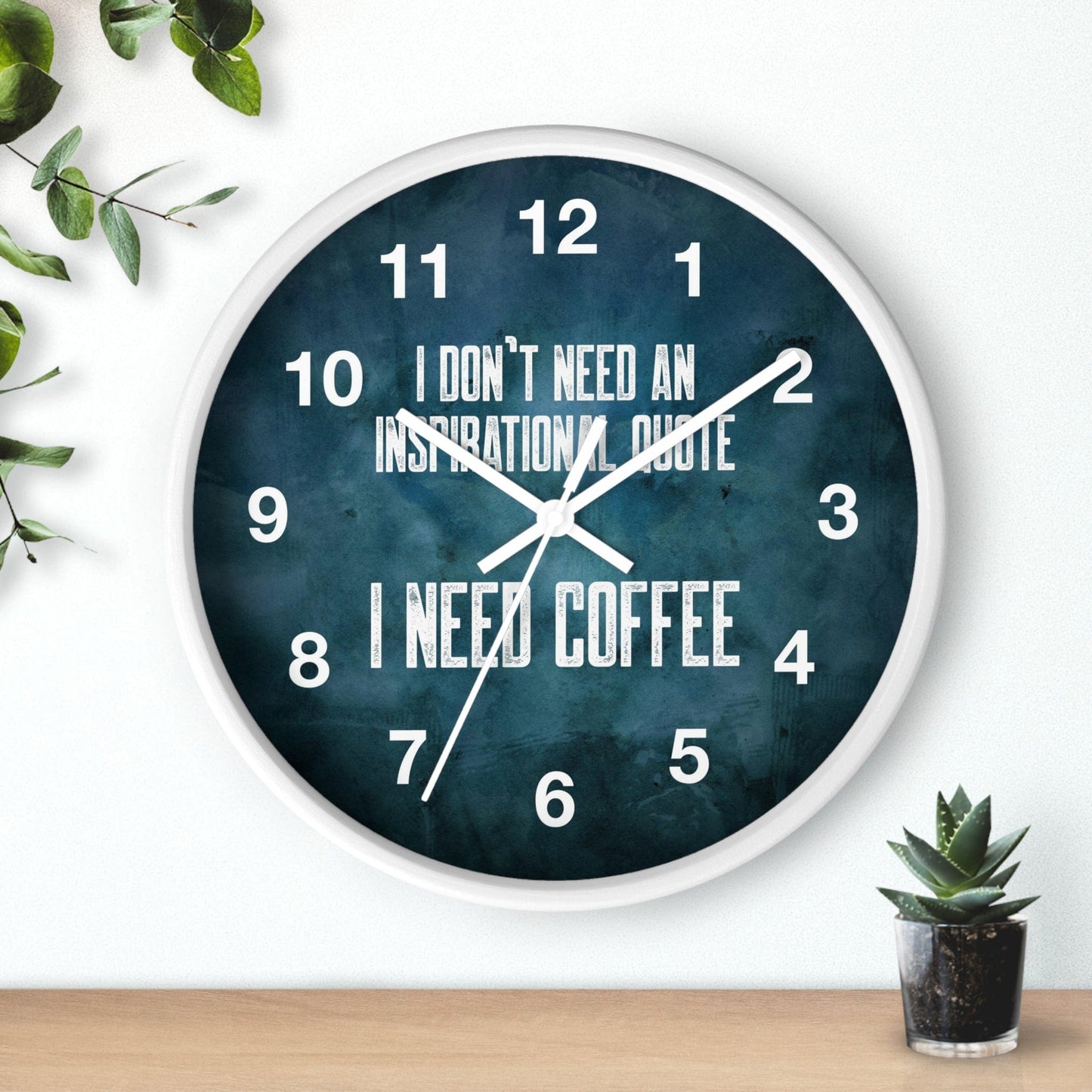 Good Bean Gifts "Coffee not Quotes" Coffee Wall Clock White / White / 10"