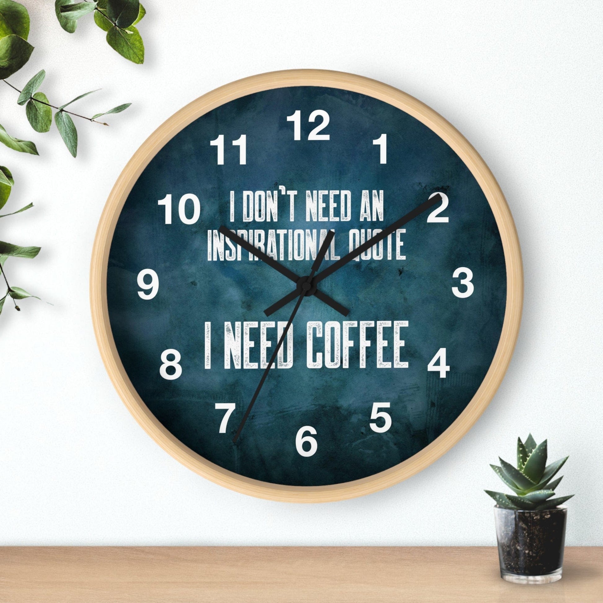 Good Bean Gifts "Coffee not Quotes" Coffee Wall Clock Wooden / Black / 10"