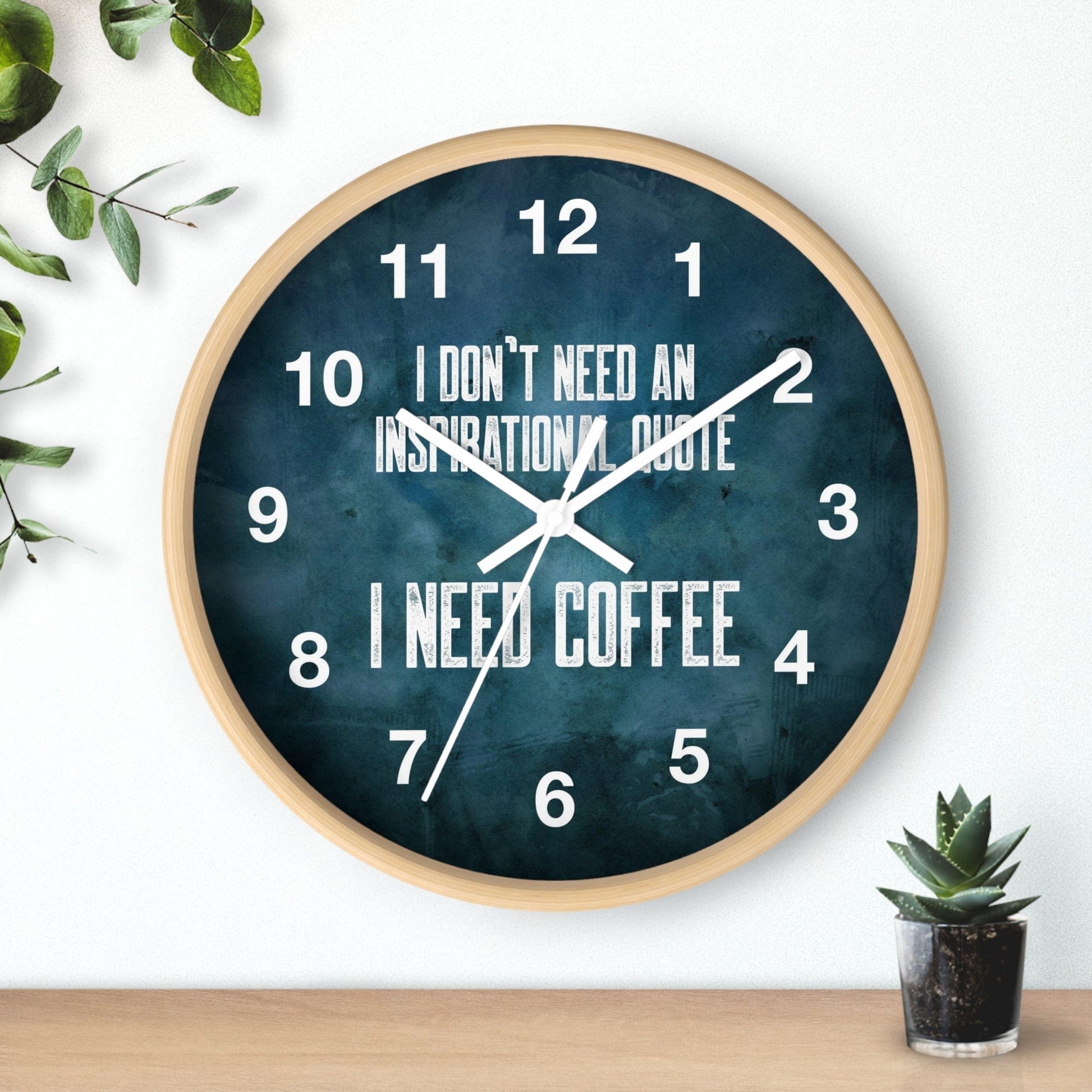 Good Bean Gifts "Coffee not Quotes" Coffee Wall Clock Wooden / White / 10"